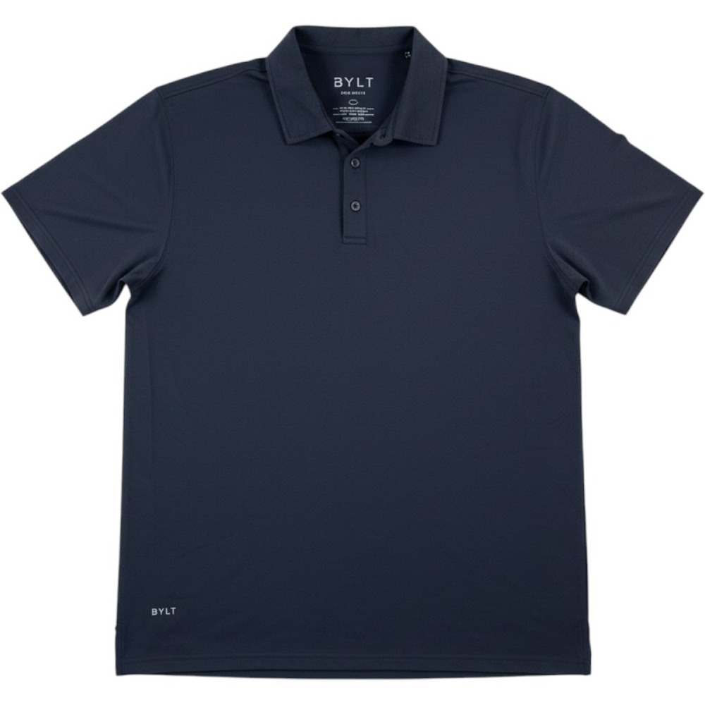 BYLT Lux Polo shirt L Navy Blue Athleisure Performance Stretch